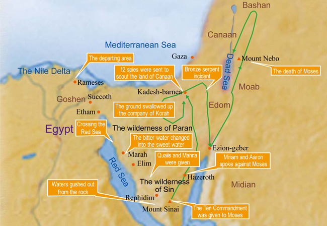 moses canaan conquest map